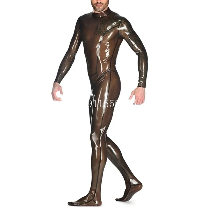 Sexy Handmade Transparent Black Latex Catsuit with Socks Back Ctotch Zipper Rubber Bodysuit for Men Cosplay Costume
Sexy Handmade Transparent Black Latex Catsuit with Socks Back Ctotch Zipper Rubber Bodysuit for Men Cosplay Costume