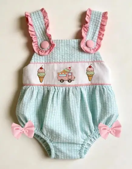 Cute Baby Girl Bodysuits Overalls Sleeveless Embroidery Ice Cream Romper Summer Bodysuit for Casual Daily
Cute Baby Girl Bodysuits Overalls Sleeveless Embroidery Ice Cream Romper Summer Bodysuit for Casual Daily