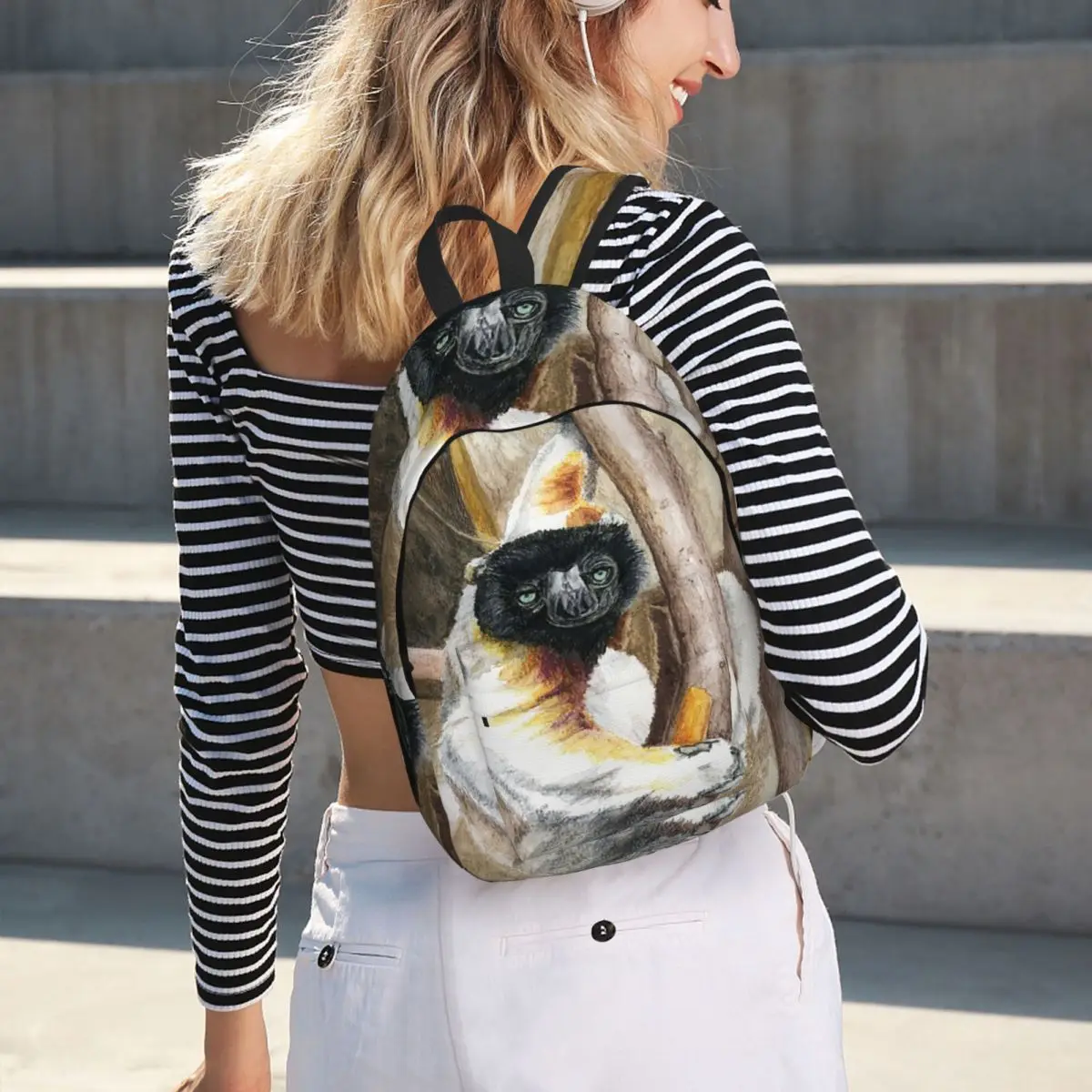 Crowned Sifaka Lemur Backpack Hot Sale Daypack Large Capacity Kids BookBag School Bag Shoulder Bags for Men Women
Crowned Sifaka Lemur Backpack Hot Sale Daypack Large Capacity Kids BookBag School Bag Shoulder Bags for Men Women