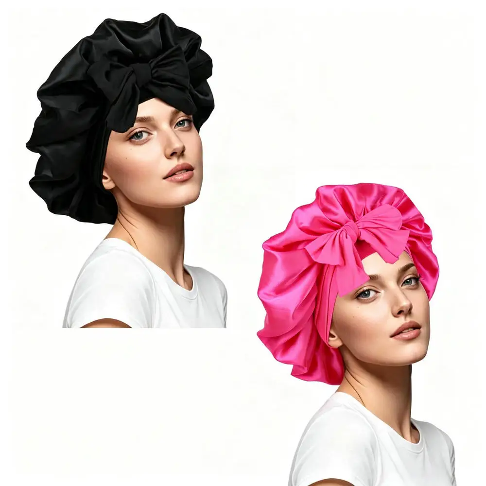 2 PCS Satin Bonnets for Women Large Size Silk Hair Bonnet Sleep Caps with Elastic Tie Band Adjustable Bonnets for Sleeping
2 PCS Satin Bonnets for Women Large Size Silk Hair Bonnet Sleep Caps with Elastic Tie Band Adjustable Bonnets for Sleeping