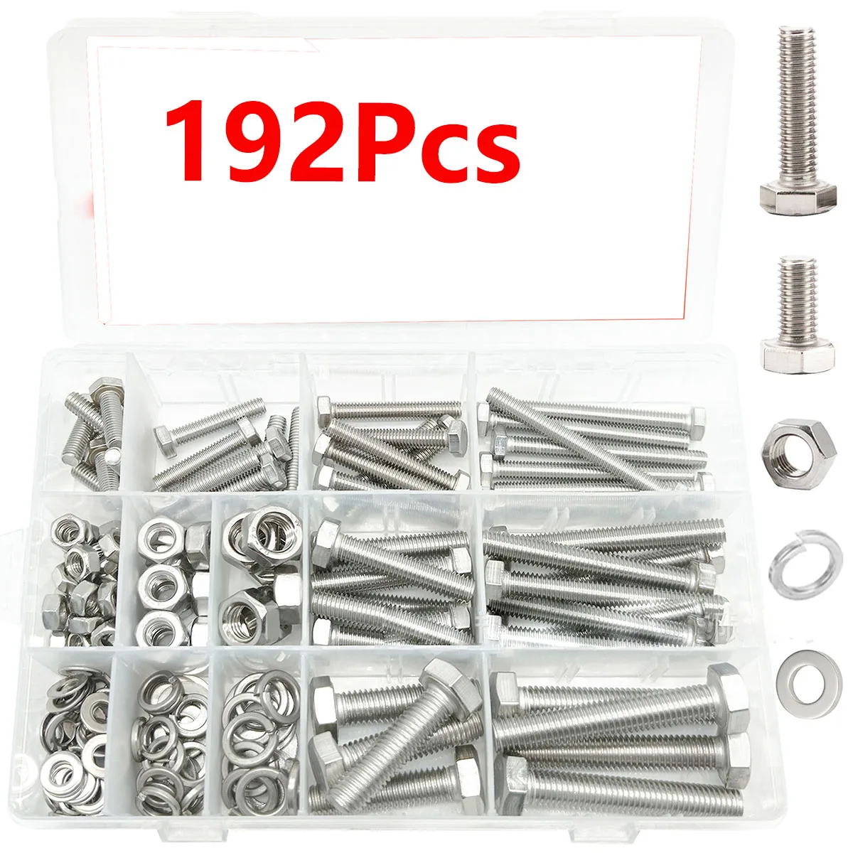 192Pcs Stainless Steel Hardware Kit M6 M8 M10 Sizes with Button Head Screws Bolts Washers & Nuts Socket Head Cap Machine Screws
192Pcs Stainless Steel Hardware Kit M6 M8 M10 Sizes with Button Head Screws Bolts Washers & Nuts Socket Head Cap Machine Screws