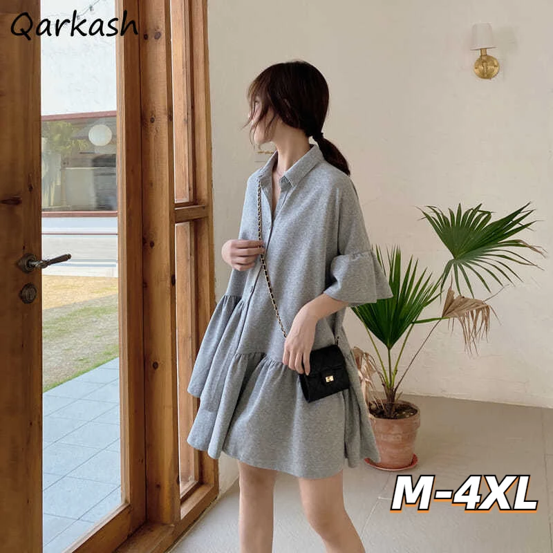 Short Sleeve Dress Women Irregular Summer Korean Style Baggy Ruffles Fashion Casual A-line Streetwear Soft Sundress Ins Hot Sale
Short Sleeve Dress Women Irregular Summer Korean Style Baggy Ruffles Fashion Casual A-line Streetwear Soft Sundress Ins Hot Sale