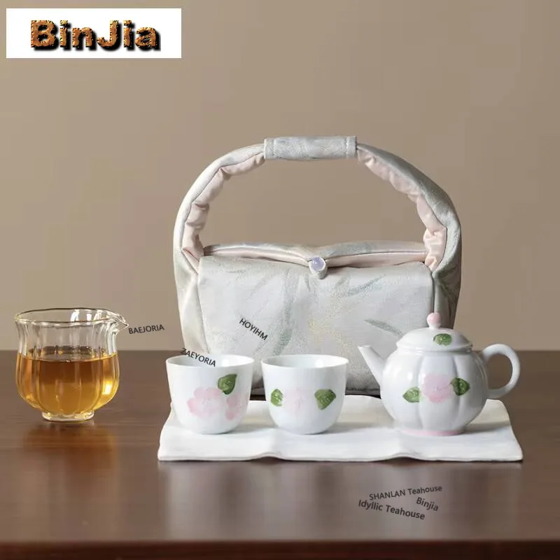 Hand-painted Flowers Travel Tea Set Kit Ancient 1 Pot 2 Cups Tea Brewing Organizer Portable Outdoor Tote Bag Accessories Craft
Hand-painted Flowers Travel Tea Set Kit Ancient 1 Pot 2 Cups Tea Brewing Organizer Portable Outdoor Tote Bag Accessories Craft
