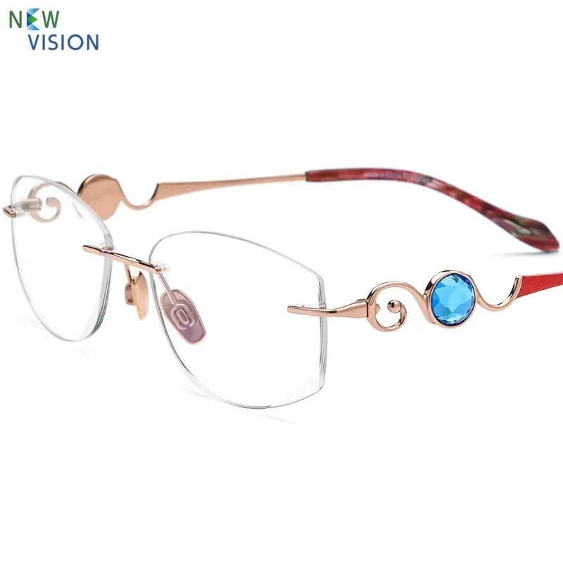 Diamond Trimmed Women Frameless Diamond Studded Pure Titanium Eyeglass Frame New Fashion Luxurious Can Be Paired Myopia Glasses
Diamond Trimmed Women Frameless Diamond Studded Pure Titanium Eyeglass Frame New Fashion Luxurious Can Be Paired Myopia Glasses