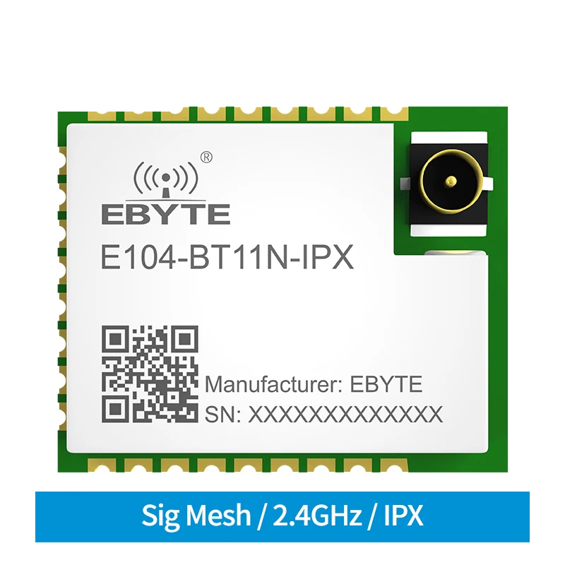 E104-BT11N-IPX Bluetooth Module High-Power Mesh Ad Hoc Network 20dBm Transmit Power BLE Mesh Standard Low Power Consumption
E104-BT11N-IPX Bluetooth Module High-Power Mesh Ad Hoc Network 20dBm Transmit Power BLE Mesh Standard Low Power Consumption