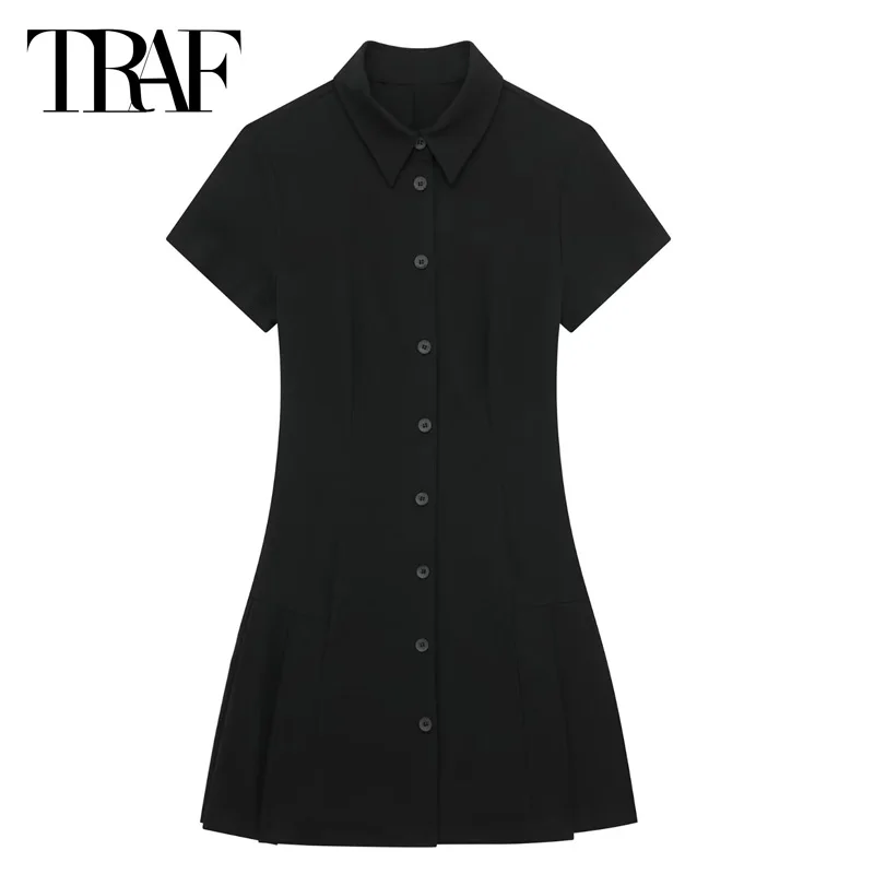 Короткие женские платья-рубашки TRAF, черное платье с коротким рукавом, мини-платья на пуговицах, модные летние платья Eleagnt 2024
Короткие женские платья-рубашки TRAF, черное платье с коротким рукавом, мини-платья на пуговицах, модные летние платья Eleagnt 2024