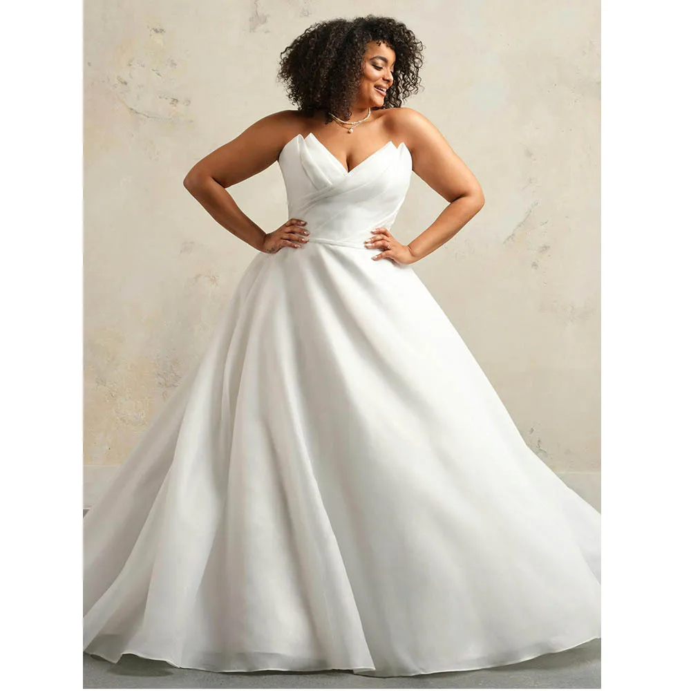 Classic Plus Size Wedding Dresses For Bride V-neck A-Line Bridal Gowns Openless Detachable Puff Sleeve Brides dress Customized
Classic Plus Size Wedding Dresses For Bride V-neck A-Line Bridal Gowns Openless Detachable Puff Sleeve Brides dress Customized