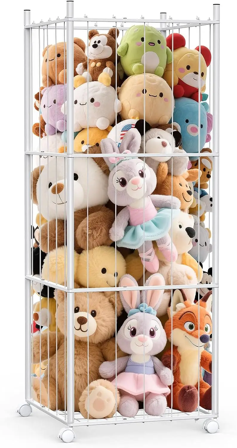 Extra Large Stuffed Animal Storage Tower with Elastic Organizer, Heavy Duty Metal Frame for Kids Room, Playroom in White
Extra Large Stuffed Animal Storage Tower with Elastic Organizer, Heavy Duty Metal Frame for Kids Room, Playroom in White