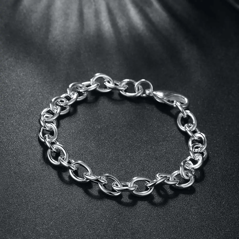 Hot 925 Sterling silver classic chain Bracelet for woman man 20CM fashion Wedding party Jewelry beautiful Christmas Gifts
Hot 925 Sterling silver classic chain Bracelet for woman man 20CM fashion Wedding party Jewelry beautiful Christmas Gifts