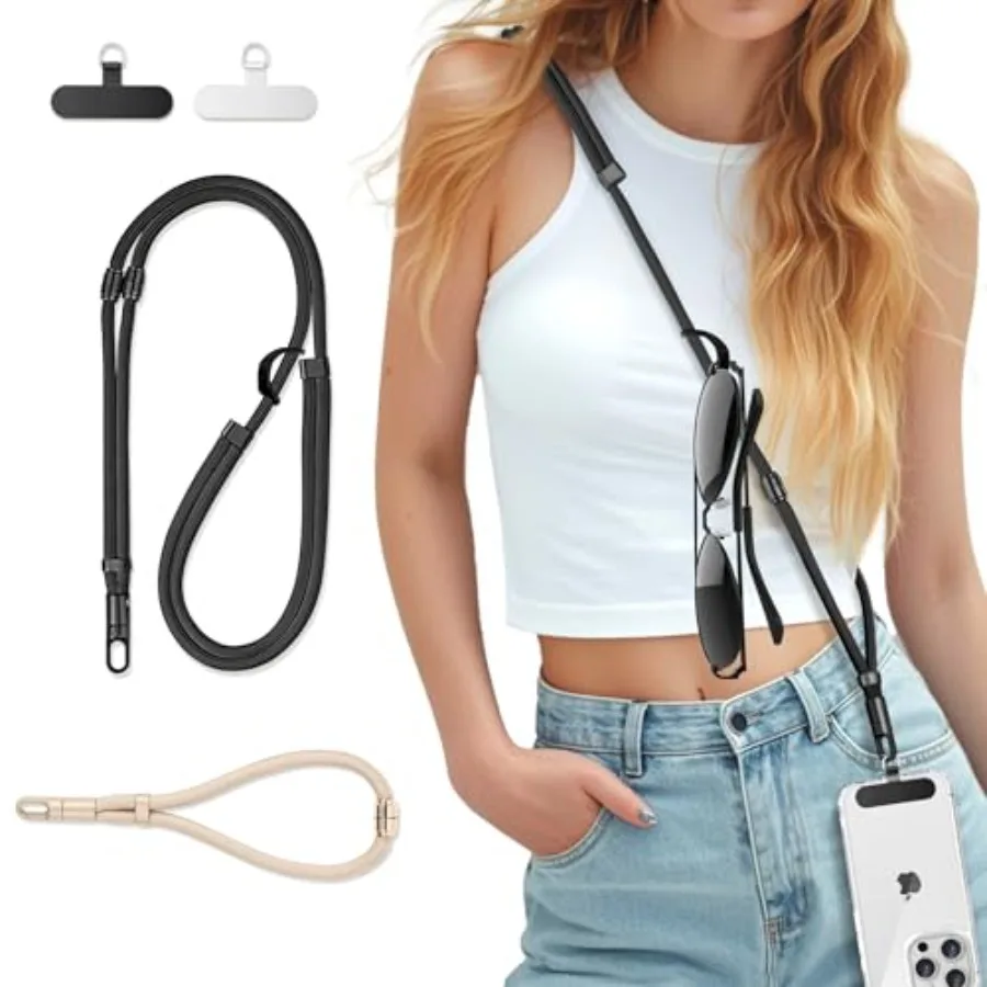 3-in-1 Cell Phone Lanyard 1 Pack + Wrist Strap 1 Pack - Convertible Crossbody Strap with Locking Knob Friendly Quick Release, A
3-in-1 Cell Phone Lanyard 1 Pack + Wrist Strap 1 Pack - Convertible Crossbody Strap with Locking Knob Friendly Quick Release, A