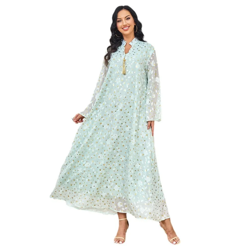 Women's Elegant Polyester Abaya Long Dress Robe Gold Plated Tassel Pendant Modest Summer Autumn Spring Anti-Static Breathable
Women's Elegant Polyester Abaya Long Dress Robe Gold Plated Tassel Pendant Modest Summer Autumn Spring Anti-Static Breathable