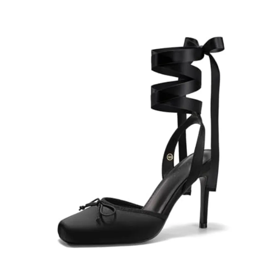 Coutgo Womens Ballet High Heels Satin Closed Square Toe Ballerina Heels Lace Up Bow Pumps Prom Shoes
Coutgo Womens Ballet High Heels Satin Closed Square Toe Ballerina Heels Lace Up Bow Pumps Prom Shoes