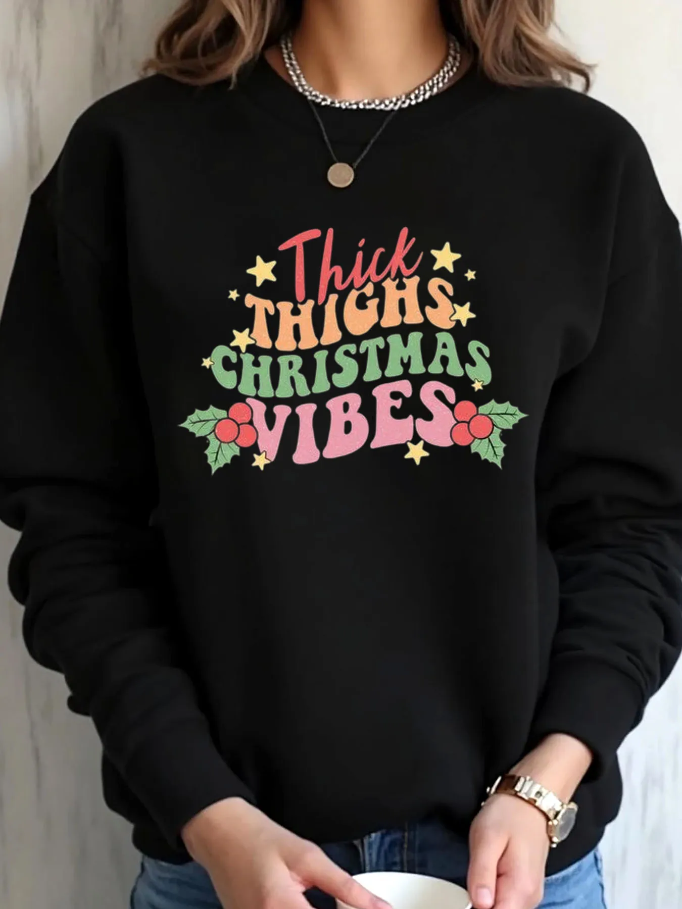 Женская толстовка большого размера с рождественским принтом и толстыми бедрами, верхняя одежда с принтом
Женская толстовка большого размера с рождественским принтом и толстыми бедрами, верхняя одежда с принтом