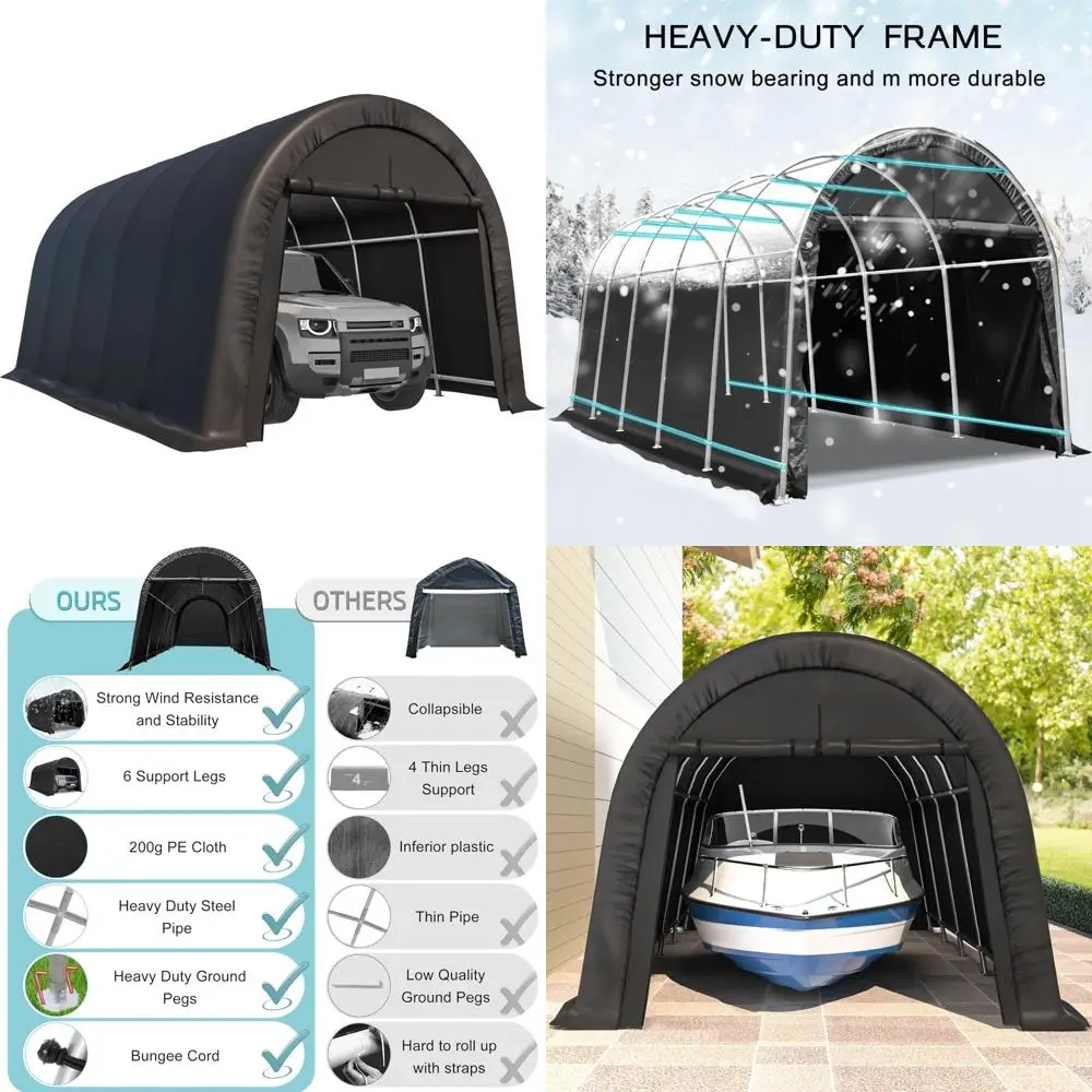 Carport 12 x 20 футов для тяжелых условий эксплуатации, портативный гараж со стальным металлическим каркасом и круглым крыхом, противоснежным автомобильным навесом для улицы
Carport 12 x 20 футов для тяжелых условий эксплуатации, портативный гараж со стальным металлическим каркасом и круглым крыхом, противоснежным автомобильным навесом для улицы
