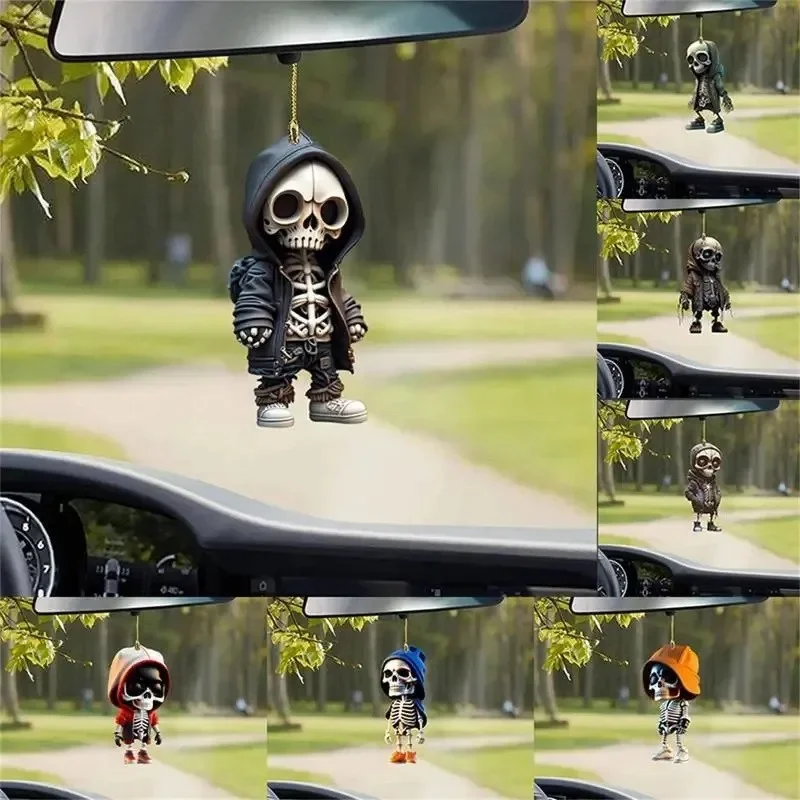 Skeleton Swing Car Ornament Acrylic Spooky Skeleton Swing Pendant Rearview Decor Hangable Decorative Halloween Car accessories
Skeleton Swing Car Ornament Acrylic Spooky Skeleton Swing Pendant Rearview Decor Hangable Decorative Halloween Car accessories