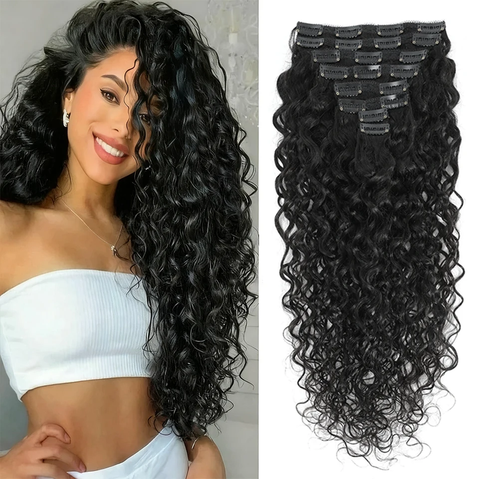 Water Wave Clip in Hair Extensions Real Human Hair Deep Curly Clip Ins for Women 8Pcs 120G Brazilian Remy Human Hair Extensions
Water Wave Clip in Hair Extensions Real Human Hair Deep Curly Clip Ins for Women 8Pcs 120G Brazilian Remy Human Hair Extensions
