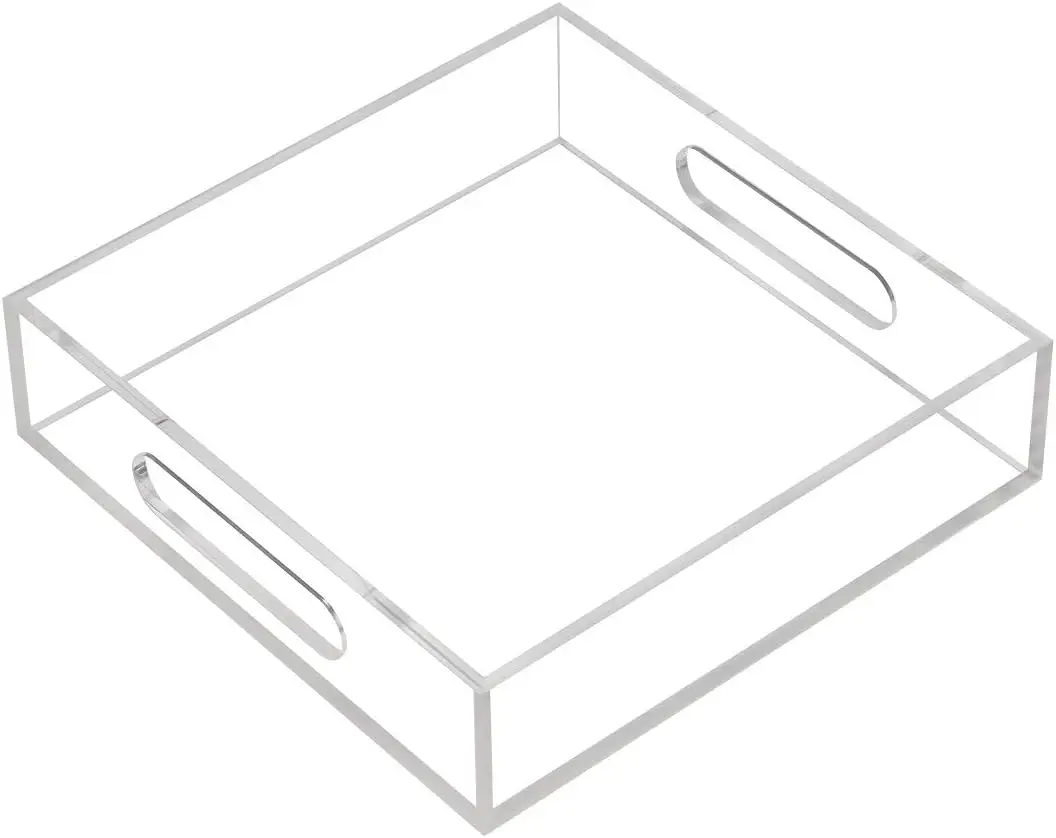 Clear Acrylic Tray with Handles 8x8x2 Countertop Organizer for Kitchen Bathroom Office Storage
Clear Acrylic Tray with Handles 8x8x2 Countertop Organizer for Kitchen Bathroom Office Storage