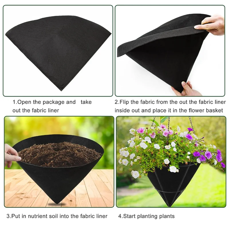 ABVA-3PCS конусообразные вкладыши для корзин для цветов, тканевые подвесные вкладыши для растений, нетканые вкладыши для цветов, черные фетровые вкладыши
ABVA-3PCS конусообразные вкладыши для корзин для цветов, тканевые подвесные вкладыши для растений, нетканые вкладыши для цветов, черные фетровые вкладыши