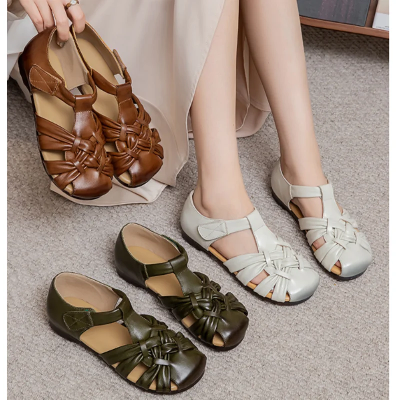 ZXRYXGS Promotion 2026 New Top Layer Cowhide Woven Roman Sandals Summer Round Toe Flat Sandals Fashion Versatile Women Sandals
ZXRYXGS Promotion 2026 New Top Layer Cowhide Woven Roman Sandals Summer Round Toe Flat Sandals Fashion Versatile Women Sandals