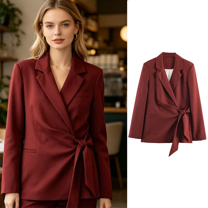 2026 Spring and Autumn High Street Commuter Women's Coat Solid Color Belted Blazer New Fashion Minimalist Women's Coat
2026 Spring and Autumn High Street Commuter Women's Coat Solid Color Belted Blazer New Fashion Minimalist Women's Coat