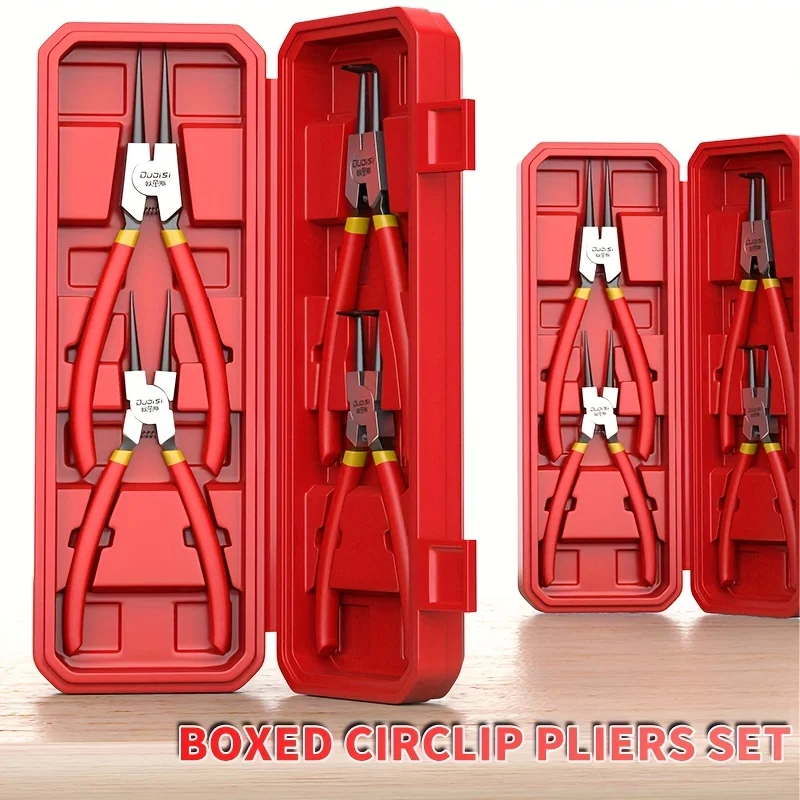 4 snap-on ring remover pliers in sizes 7 and 9,designed for removing straight and curved rings,for internal and external C-clamp
4 snap-on ring remover pliers in sizes 7 and 9,designed for removing straight and curved rings,for internal and external C-clamp