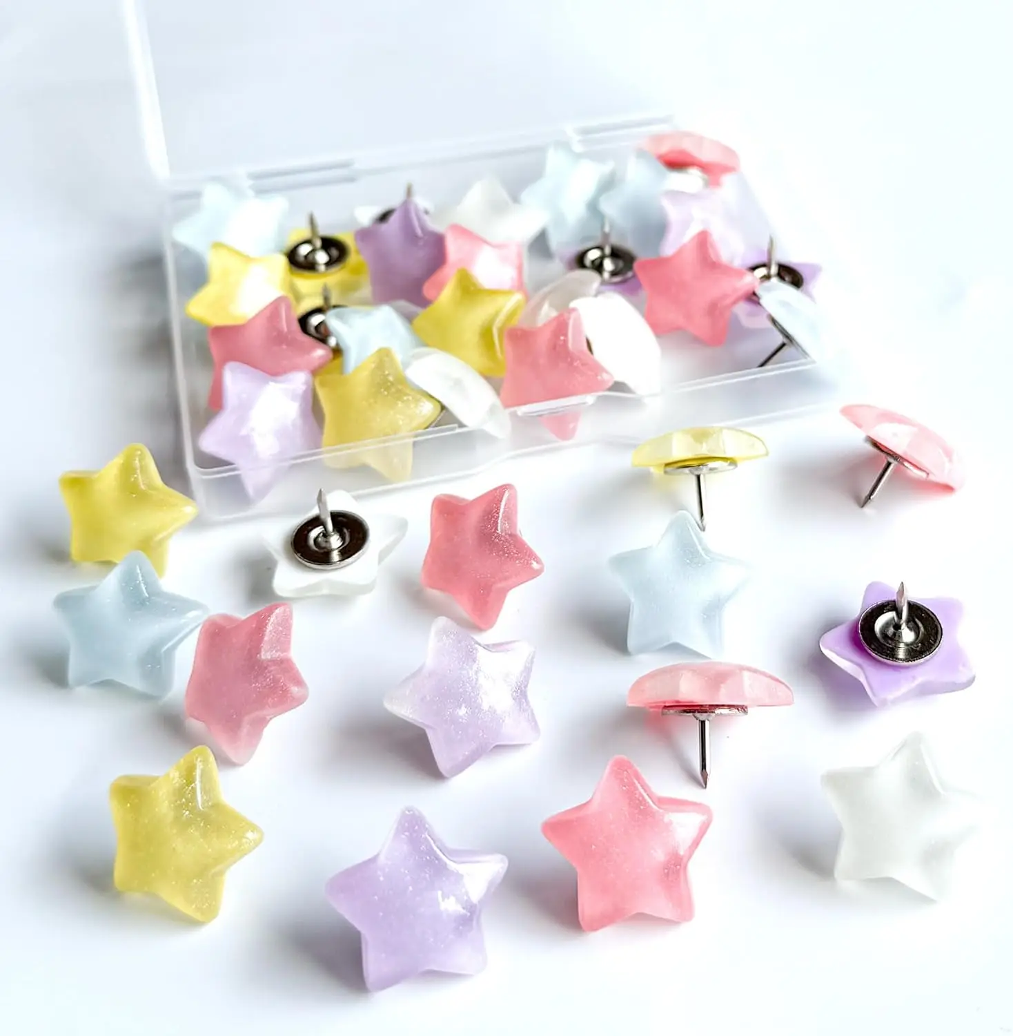Star-Shaped Thumb Tacks for Bulletin Board, 25Pcs Decorative Push Pins with 5 Colors, Ideal Desk Accessories for Office Home
Star-Shaped Thumb Tacks for Bulletin Board, 25Pcs Decorative Push Pins with 5 Colors, Ideal Desk Accessories for Office Home