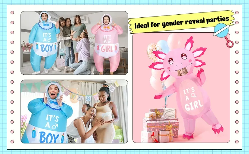 Adults Cute Inflatable Baby Costume Pink Blue Gender Reveal Baby Outfits Suit for Women Men 2026Halloween Carnival Party Cosplay
Adults Cute Inflatable Baby Costume Pink Blue Gender Reveal Baby Outfits Suit for Women Men 2026Halloween Carnival Party Cosplay