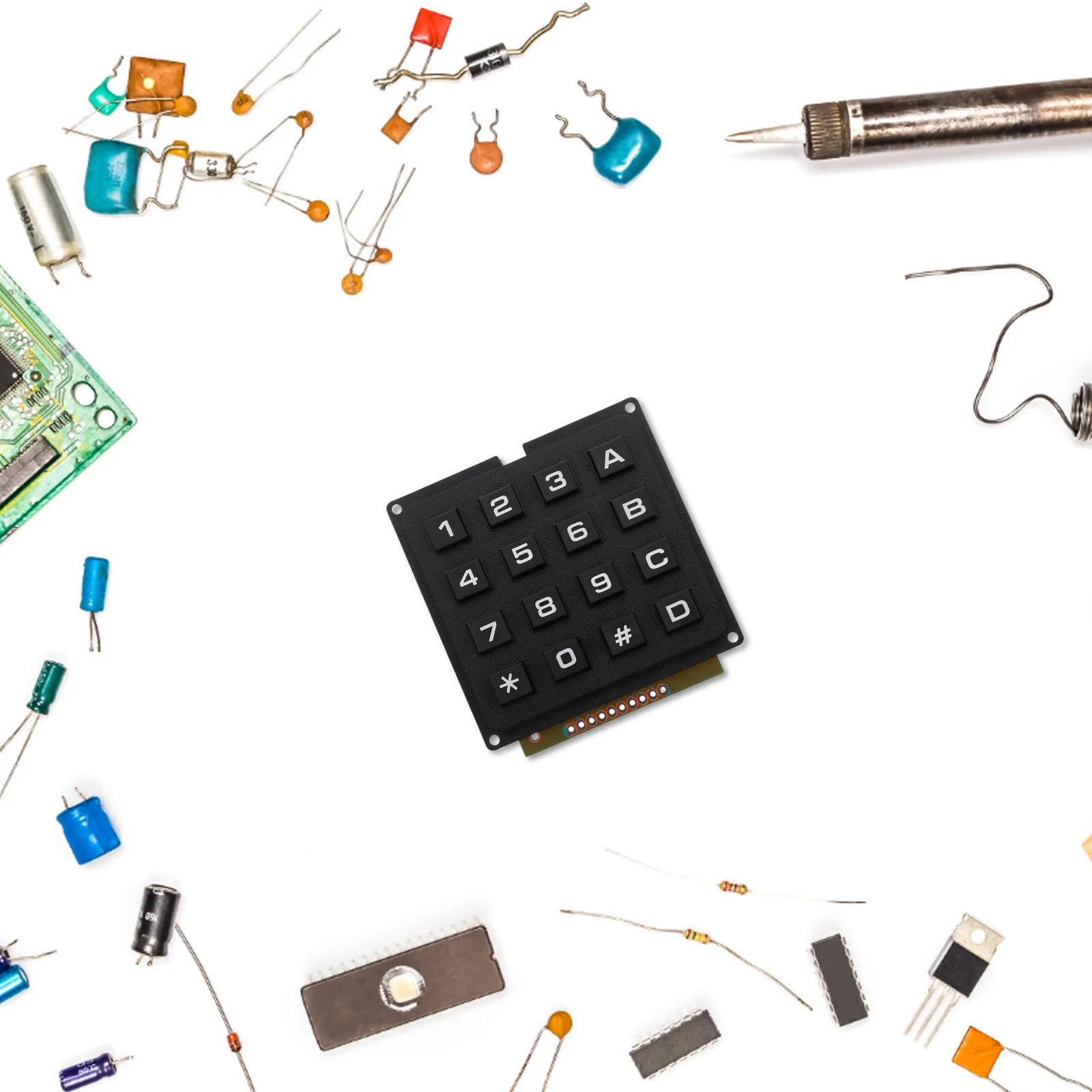 16 Keys Microcontroller Keyboard Plastic Membrane Keypad for Industrial Durable Reliable External Button Computer Module Array 
16 Keys Microcontroller Keyboard Plastic Membrane Keypad for Industrial Durable Reliable External Button Computer Module Array