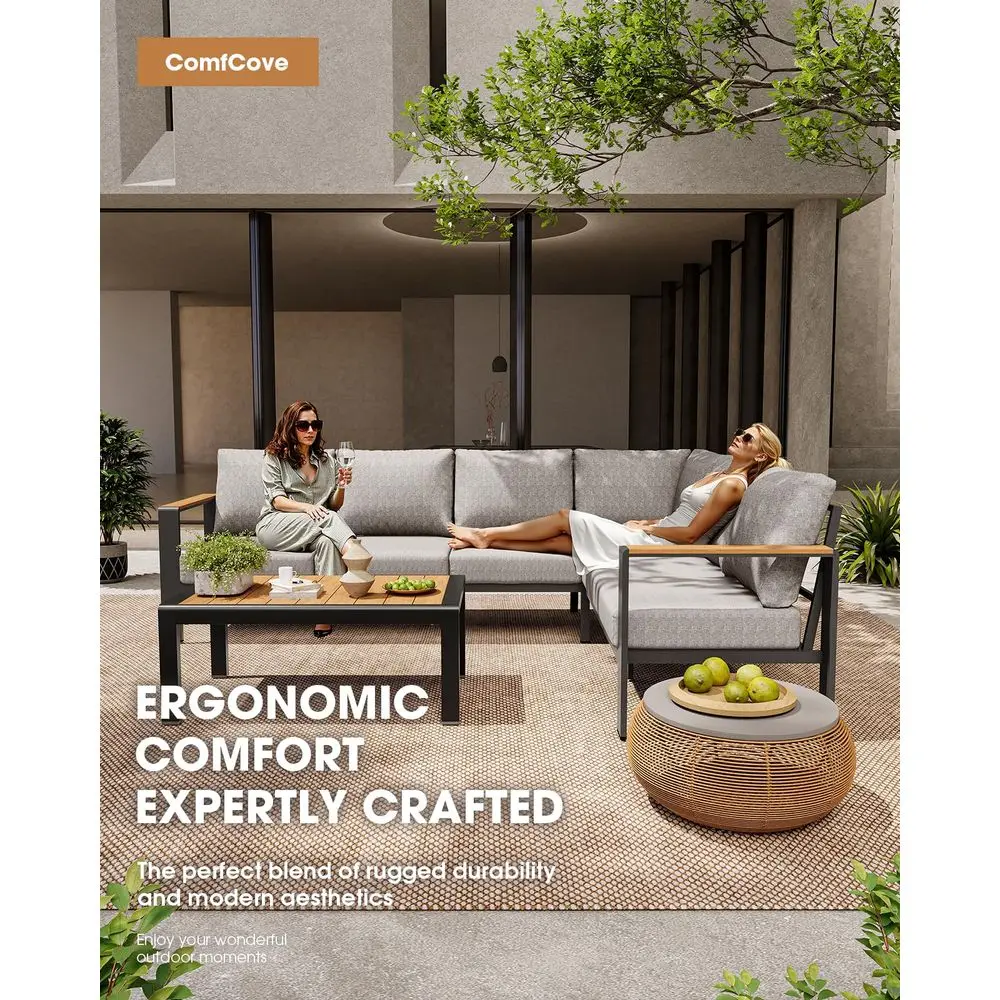 Outdoor Patio Furniture Set 6 Seats, Outdoor Sectional Corner Sofa with Thick Waterproof Cushions amp Coffee Table, Patio Conve
Outdoor Patio Furniture Set 6 Seats, Outdoor Sectional Corner Sofa with Thick Waterproof Cushions amp Coffee Table, Patio Conve