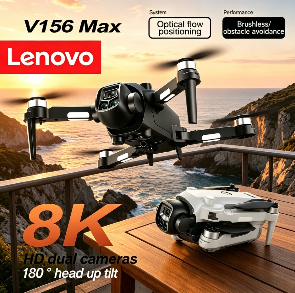 Lenovo V156 MAX 8K Drone 5G Brushless Anti Drop Four Axis Long-Range Obstacle Avoidance Foldable Quadcopter RC GPS Dron
Lenovo V156 MAX 8K Drone 5G Brushless Anti Drop Four Axis Long-Range Obstacle Avoidance Foldable Quadcopter RC GPS Dron