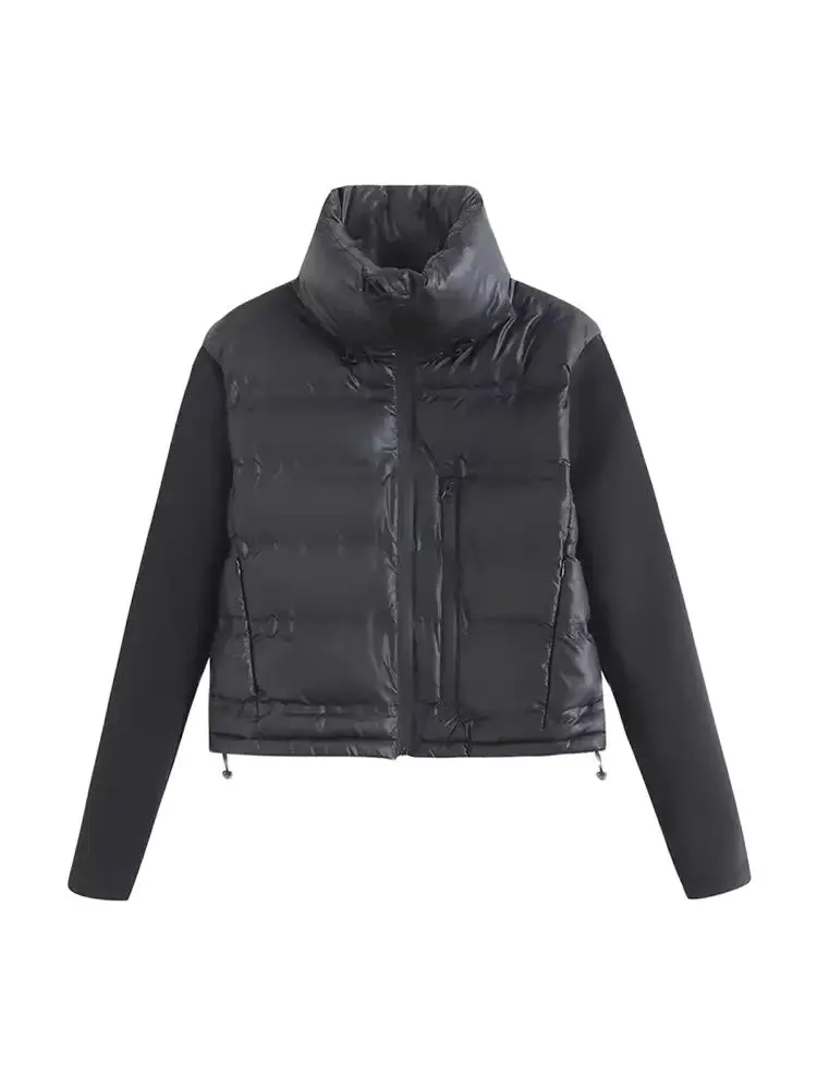 TRZA Women Fashion Patchwork Cropped Thick Warm Padded Jacket Coat Vintage Long Sleeve Front Zipper Female Outerwear Chic Tops
TRZA Women Fashion Patchwork Cropped Thick Warm Padded Jacket Coat Vintage Long Sleeve Front Zipper Female Outerwear Chic Tops