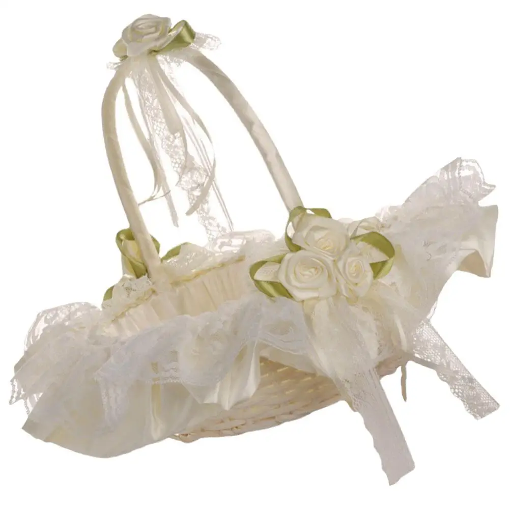Wedding Flower Girl Baskets White Bridal Basket with Handle for Petals Decor Bride Bridesmaid Accessories Small Storage Basket
Wedding Flower Girl Baskets White Bridal Basket with Handle for Petals Decor Bride Bridesmaid Accessories Small Storage Basket