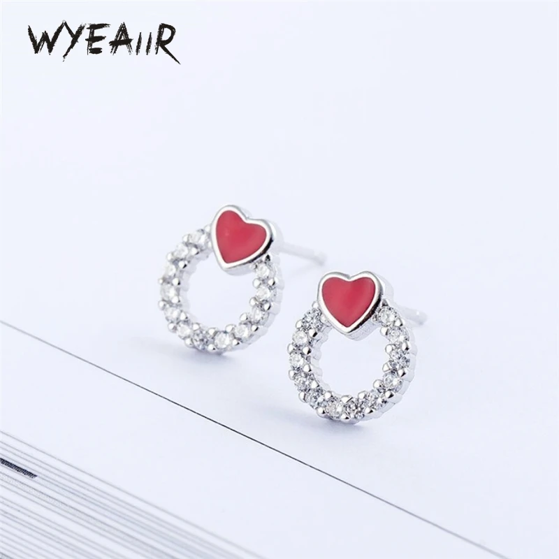 WYEAIIR 925 Sterling Silver Red Glaze Heart Sweet Romantic Couple Gift Jewelry Luxury Female Earrings
WYEAIIR 925 Sterling Silver Red Glaze Heart Sweet Romantic Couple Gift Jewelry Luxury Female Earrings