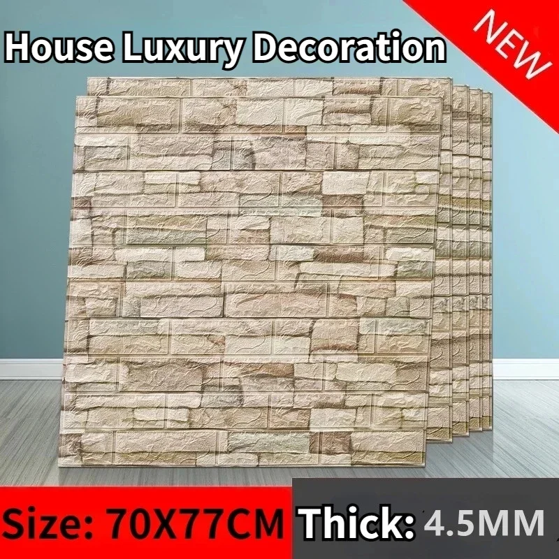 10Pcs Self-Adhesive Waterproof 3D Brick Wall Stickers Pattern Wallpaper Living Room TV Background Bedroom Home DIY Decor 70x77cm
10Pcs Self-Adhesive Waterproof 3D Brick Wall Stickers Pattern Wallpaper Living Room TV Background Bedroom Home DIY Decor 70x77cm