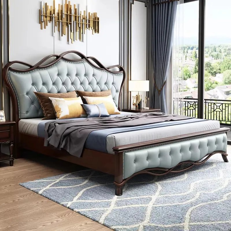American Modern Double Bed Frame Wood European Princess Luxury Queen Bed Frame Bedroom Storage Cama De Casal Furniture Home
American Modern Double Bed Frame Wood European Princess Luxury Queen Bed Frame Bedroom Storage Cama De Casal Furniture Home