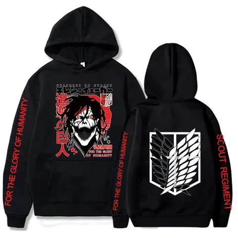 Attack on Titan Survey Corps Hoodie Men Women Sweatshirt Print Unisex Streetwear Hip Hop Style Autumn Winter Fashion Hip Hop Top