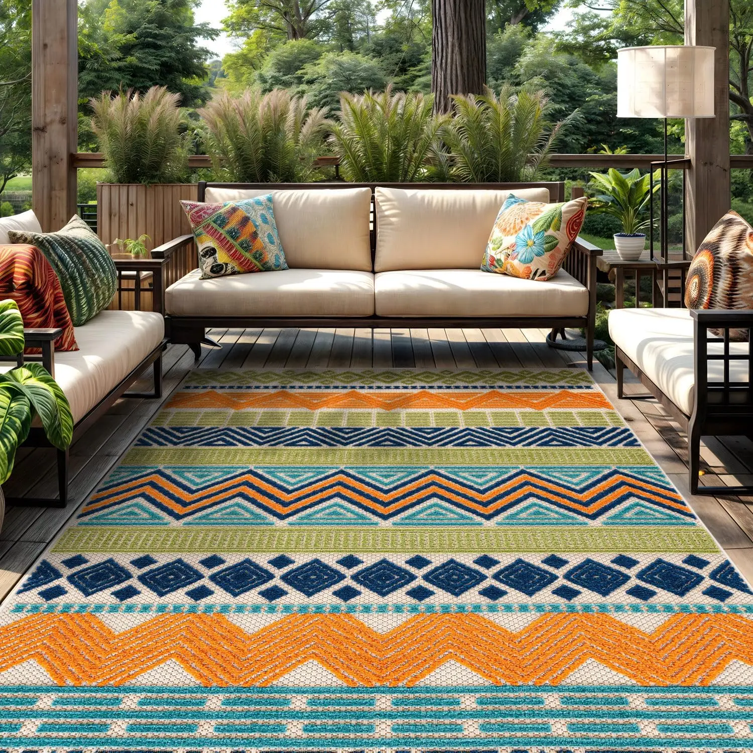 Multi Marbella Boho Indoor/Outdoor Area Rug, Machine Washable for Backyard, Deck and Outdoor Lounge 7'10" x 10'
Multi Marbella Boho Indoor/Outdoor Area Rug, Machine Washable for Backyard, Deck and Outdoor Lounge 7'10" x 10'