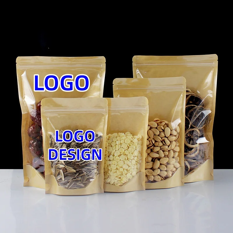 100PCS Stand up One Side Clear Kraft Paper Bags High Clear Plastic Window Resealable Snack Capsule Coffee Spices Gifts Pouches
100PCS Stand up One Side Clear Kraft Paper Bags High Clear Plastic Window Resealable Snack Capsule Coffee Spices Gifts Pouches
