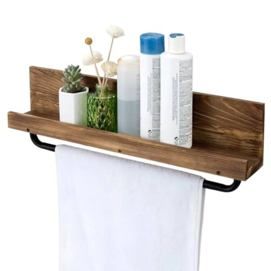 Bathroom Shelf with Towel Bar 22 Inch Bath Towel Holder Rack Hanger Wall Mounted Bathroom Display Storage Shelf Rustic Burnt Wo
Bathroom Shelf with Towel Bar 22 Inch Bath Towel Holder Rack Hanger Wall Mounted Bathroom Display Storage Shelf Rustic Burnt Wo
