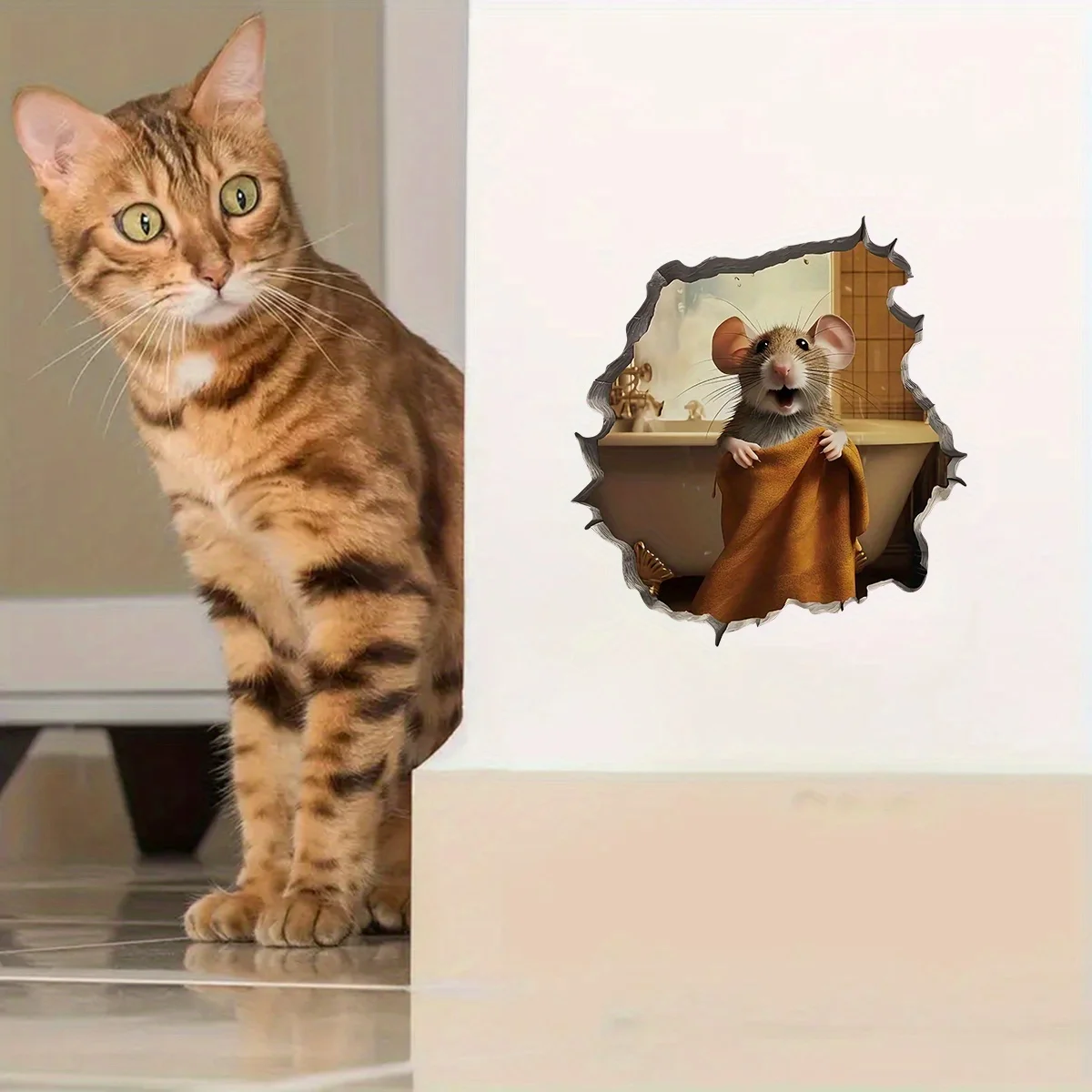 2pcs Broken Wall Rat Hole Wall Sticker, Corner Decoration, Hole Filling 3D Self-adhesive Sticker
2pcs Broken Wall Rat Hole Wall Sticker, Corner Decoration, Hole Filling 3D Self-adhesive Sticker