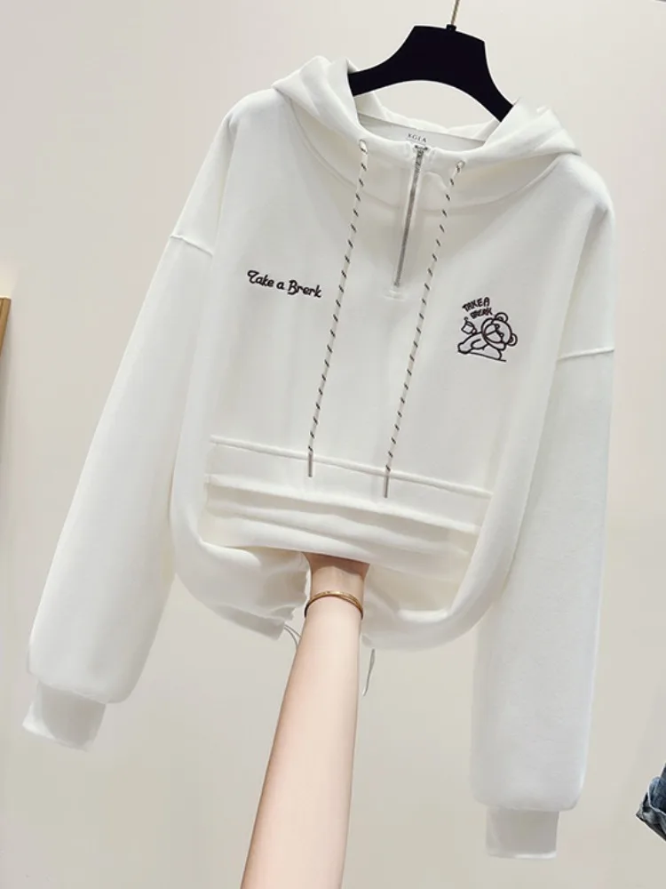 Женская толстовка из чистого хлопка с капюшоном, новинка ранней осени, с декоративной застежкой-молнией, свободного кроя, с длинными рукавами, с завязками по низу
Женская толстовка из чистого хлопка с капюшоном, новинка ранней осени, с декоративной застежкой-молнией, свободного кроя, с длинными рукавами, с завязками по низу