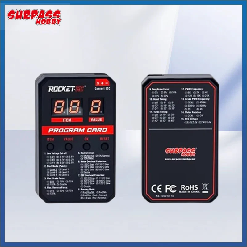 SURPASS-HOBBY LED ESC Program Card Multi Function Overheating Protection Mini for Rocket V2 ESC for Brushless Waterproof
SURPASS-HOBBY LED ESC Program Card Multi Function Overheating Protection Mini for Rocket V2 ESC for Brushless Waterproof