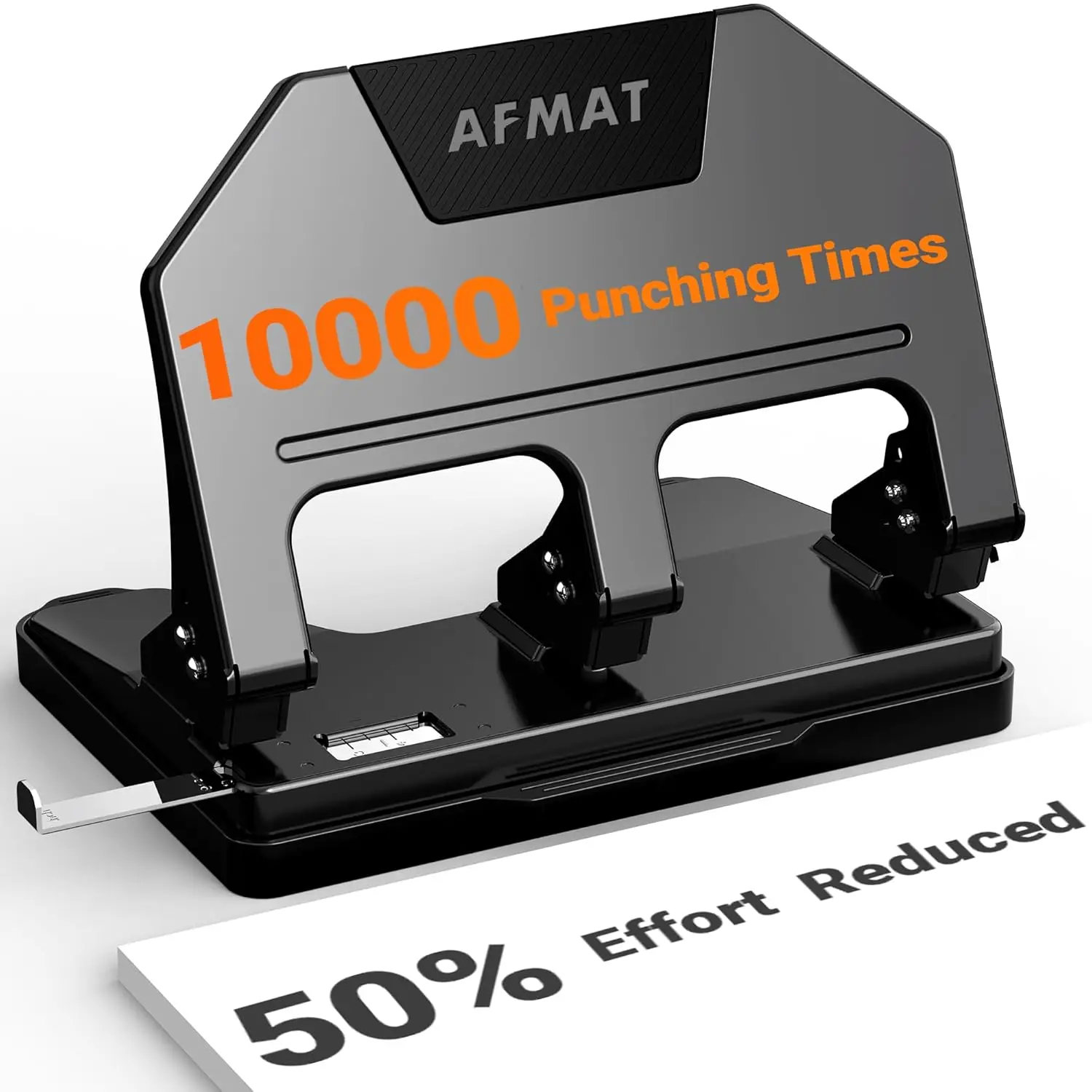 Heavy Duty 3 Hole Punch, 40-Sheet Capacity, 50% Less Effort, Metal Construction, Large Chip Tray
Heavy Duty 3 Hole Punch, 40-Sheet Capacity, 50% Less Effort, Metal Construction, Large Chip Tray
