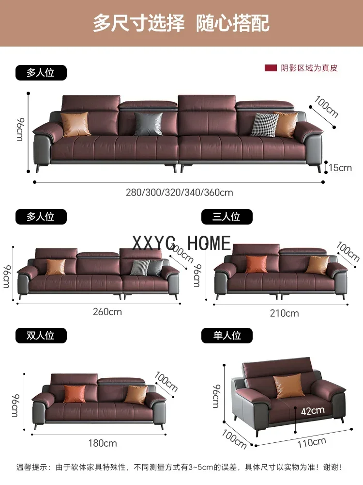 Modern Simple Top Grain Cowhide Leather Sofa, Straight 3-Seater Living Room Furniture
Modern Simple Top Grain Cowhide Leather Sofa, Straight 3-Seater Living Room Furniture