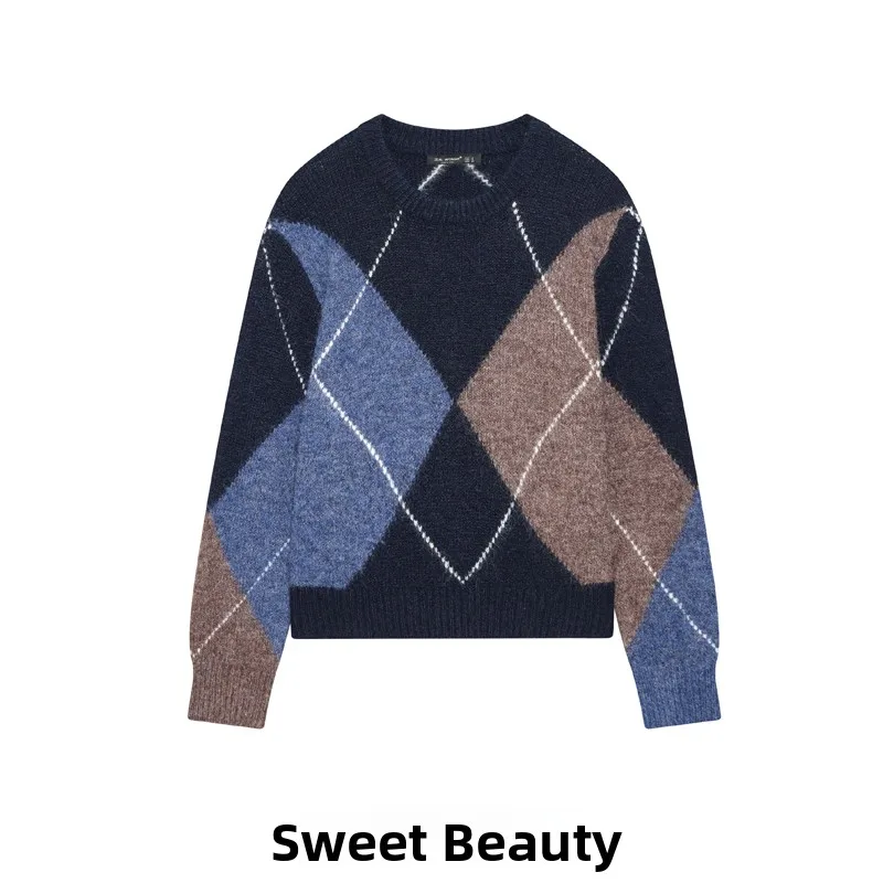 Winter New Arrival Women's Long Sleeve round Neck Diamond Pattern Knitted Sweater Casual Style Loose Fit Polyester Fiber
Winter New Arrival Women's Long Sleeve round Neck Diamond Pattern Knitted Sweater Casual Style Loose Fit Polyester Fiber