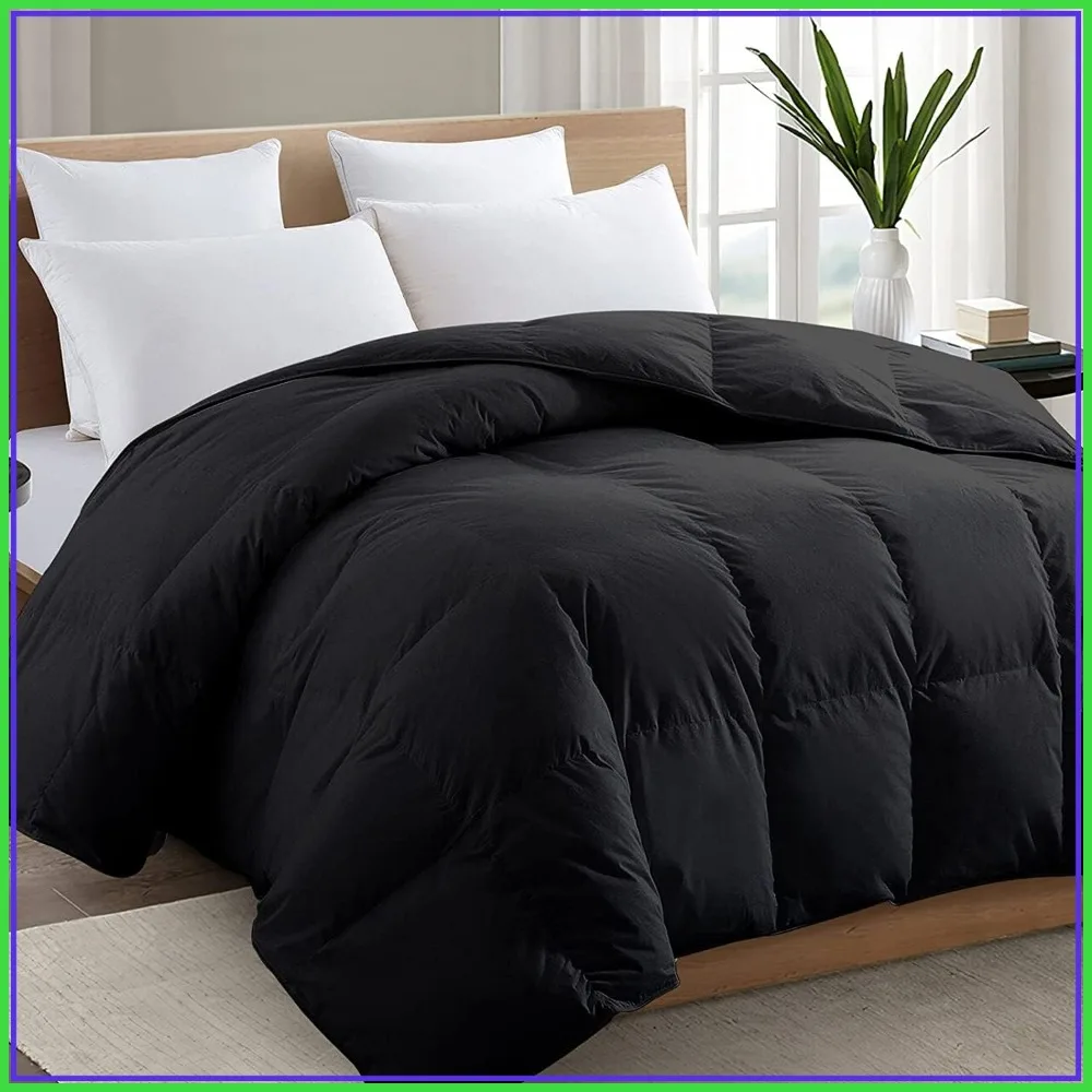 Queen Comforter All Season Breathable Black 4D Spiral Fiber Quilted Down Alternative Duvet Insert with Corner Tabs 88x88
Queen Comforter All Season Breathable Black 4D Spiral Fiber Quilted Down Alternative Duvet Insert with Corner Tabs 88x88