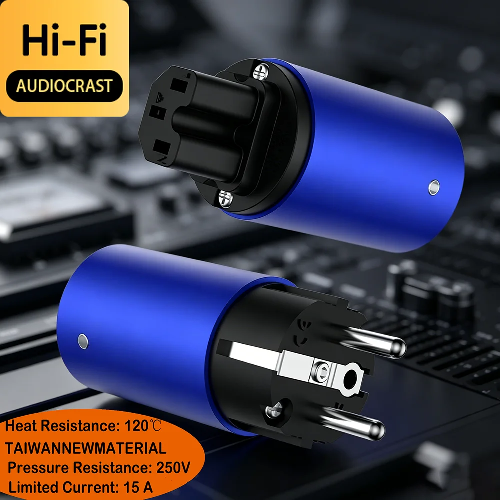Hi-End Rhodium Plated Schuko Power Plug | US/EU Universal IEC C15 Connector Blue Aluminum Alloy Audio Grade
Hi-End Rhodium Plated Schuko Power Plug | US/EU Universal IEC C15 Connector Blue Aluminum Alloy Audio Grade