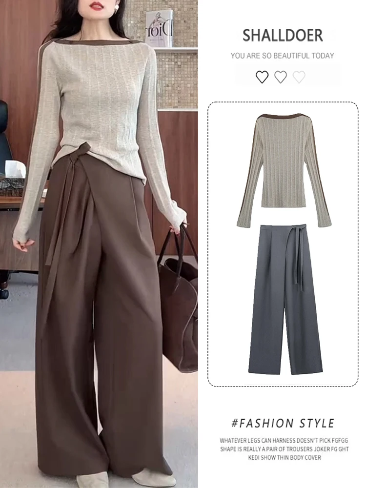 Elegant Long Sleeve Knitted Set Women's Spring Autumn New Style One Shoulder Belt Casual Pants Two Piece Set High Waist Breat...
Elegant Long Sleeve Knitted Set Women's Spring Autumn New Style One Shoulder Belt Casual Pants Two Piece Set High Waist Breat...
