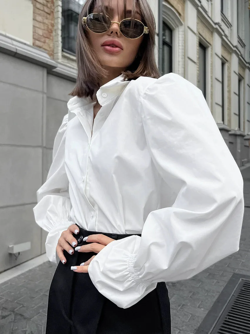 Fashion White Flare Long Sleeve Blouses for Women 2025 New Cotton Casual Shirt Top Chic Streetwear Female Temperament T-Shirt
Fashion White Flare Long Sleeve Blouses for Women 2025 New Cotton Casual Shirt Top Chic Streetwear Female Temperament T-Shirt