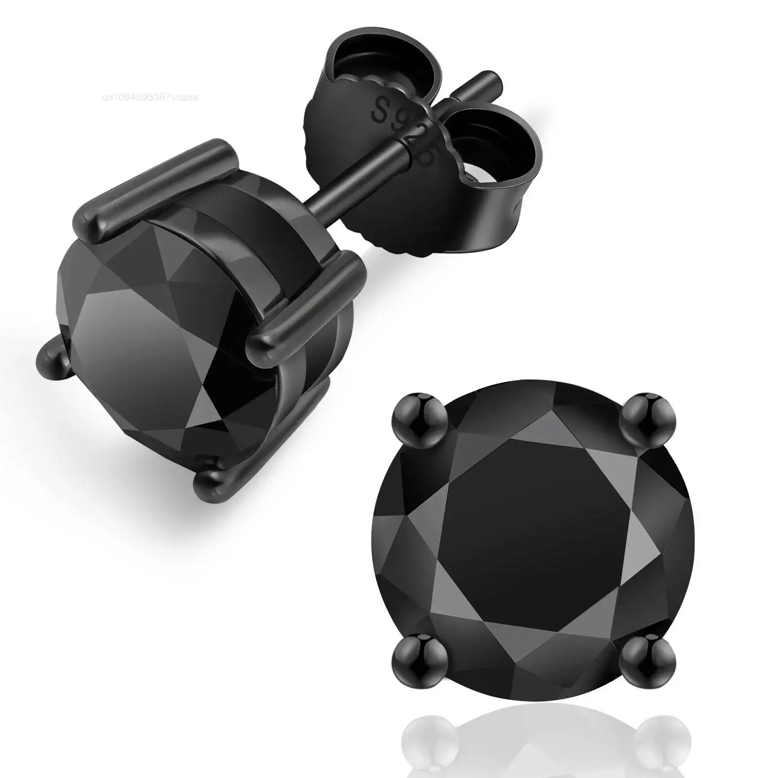 1.0ct Black Gold Plated 925 Sterling Silver Hypoallergenic Round Cut VVS Black Moissanite Stud Earrings for Women Men
1.0ct Black Gold Plated 925 Sterling Silver Hypoallergenic Round Cut VVS Black Moissanite Stud Earrings for Women Men